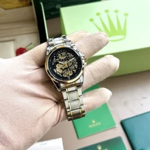 Rolex Auto Gold-TT-Black Watch